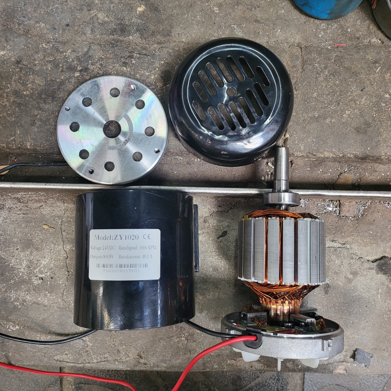 Motor DC 24v 800w có cánh làm mát motor
