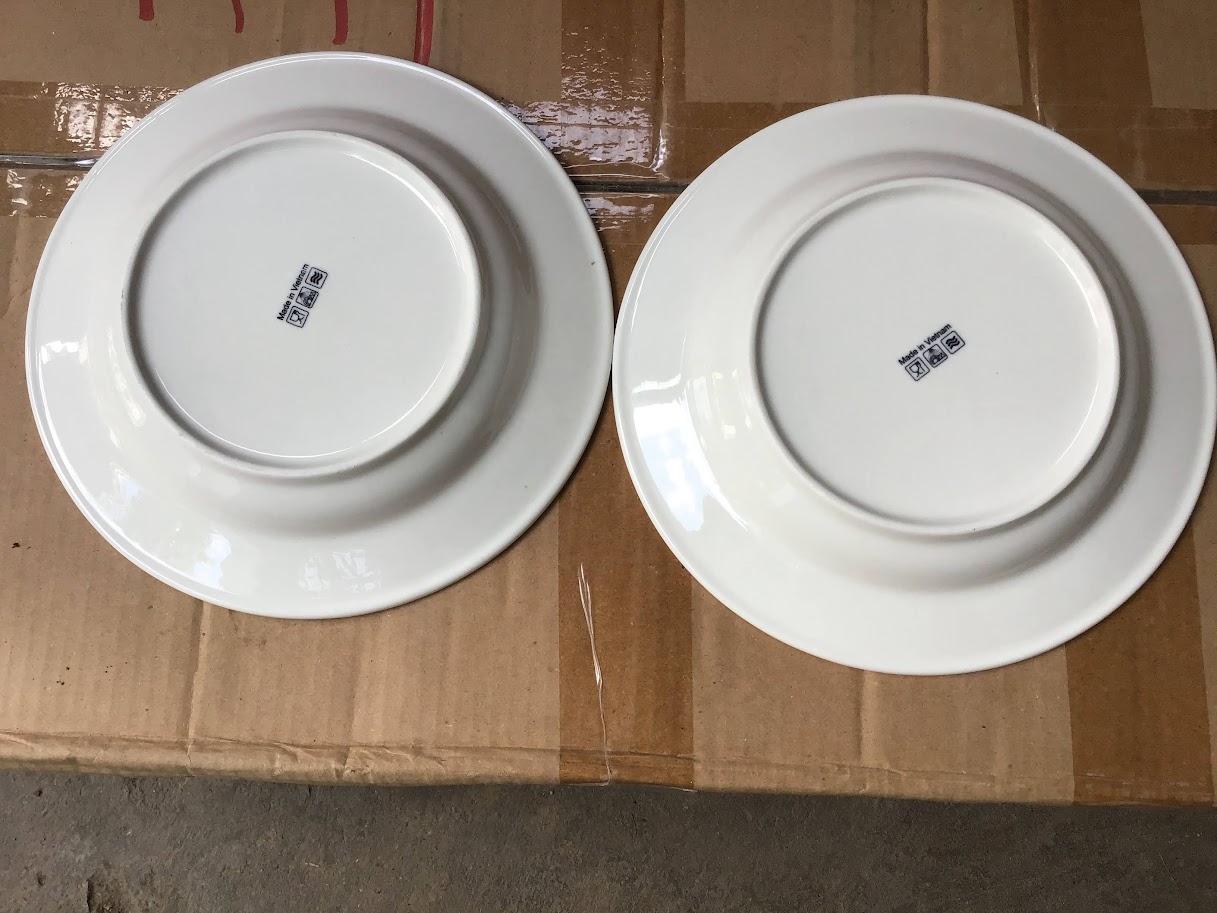 Combo 2 dĩa sứ trắng cao cấp 8 inch ( 20cm)