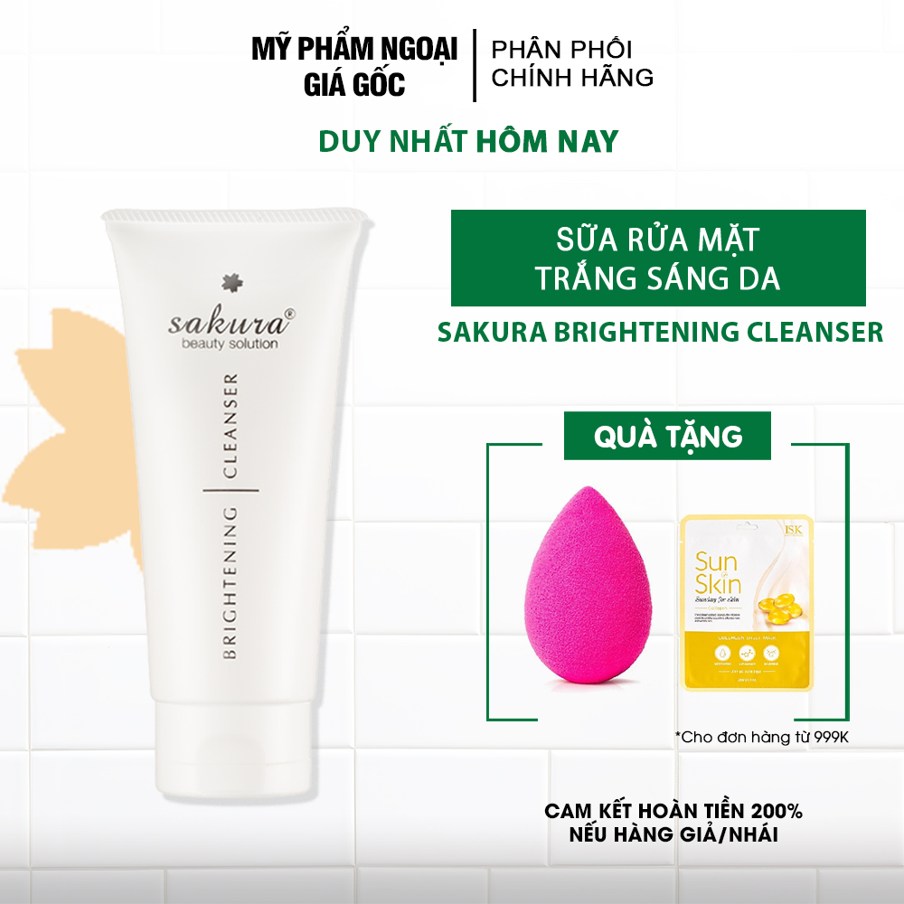 Sữa rửa mặt trắng da Sakura Brightening Cleanser 100ml