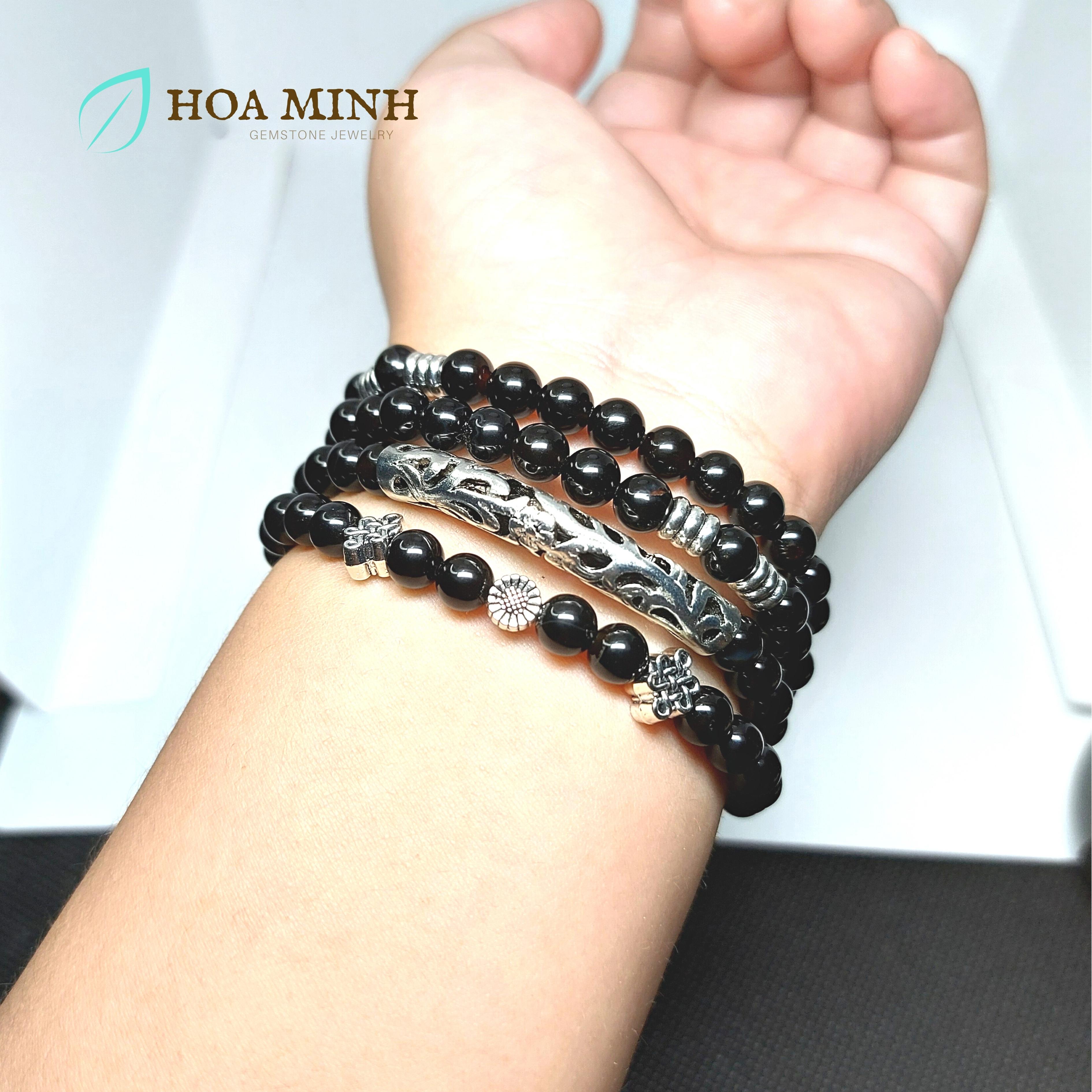 Chuỗi 108 hạt đá Mã Não 6 li | Hoa Minh Gem