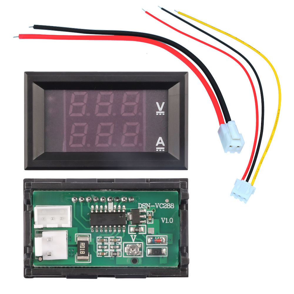 Original Aideepen 1PCS DC 100V 10A Blue+Red LED Voltmeter Ammeter Amp Dual Digital Volt Amp Meter