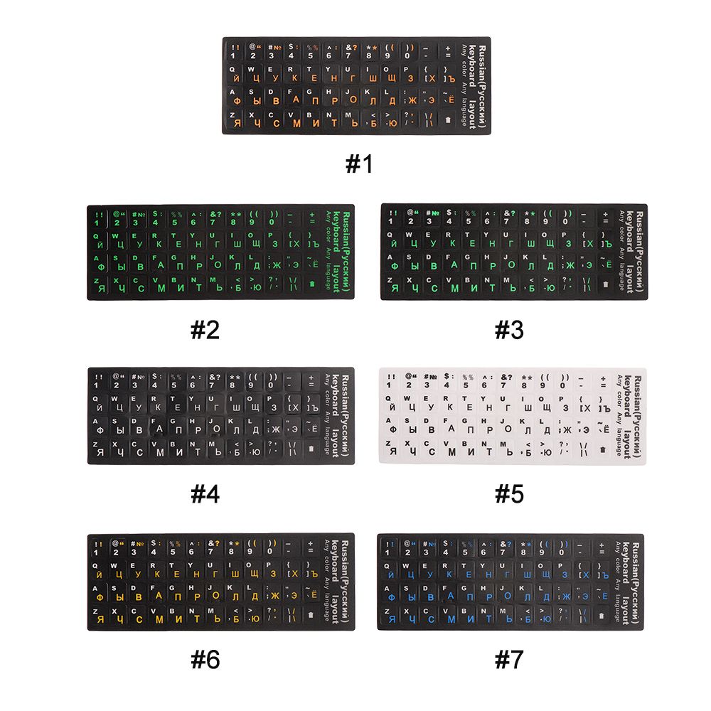 Layout PVC Waterproof Frosted Notebook Keypad Cover Sticker Keyboard Letters. 