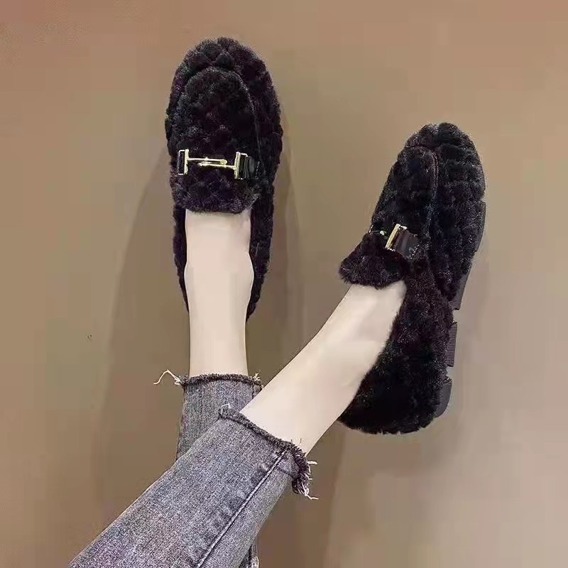 Vshoes giày doudou lót nhung cho các bà mẹ trung niên và cao tuổi giày giữ ấm dày dặn cho gia đình