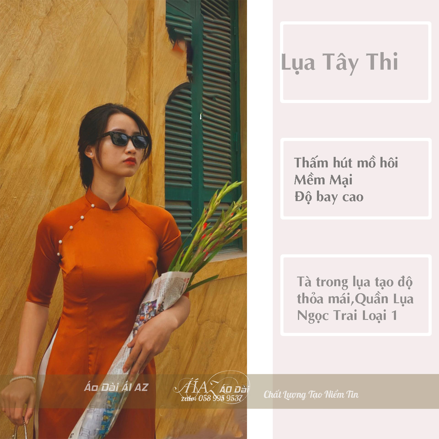 Áo Dài Nữ Cách Tân Tay Lỡ A58