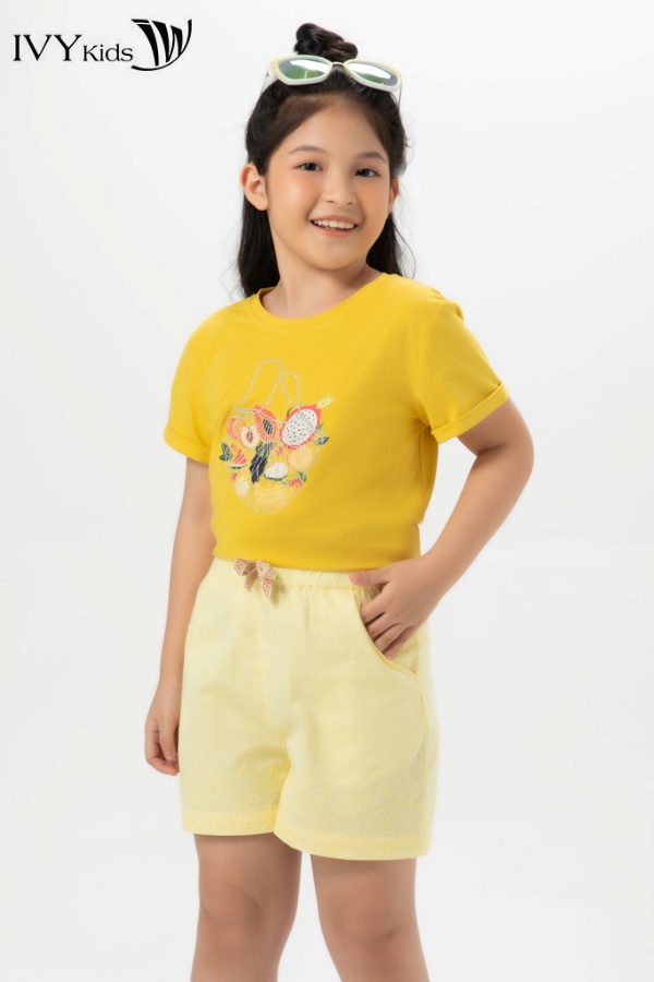 Quần sooc bé gái thêu hoa ivy moda ms 20g1289