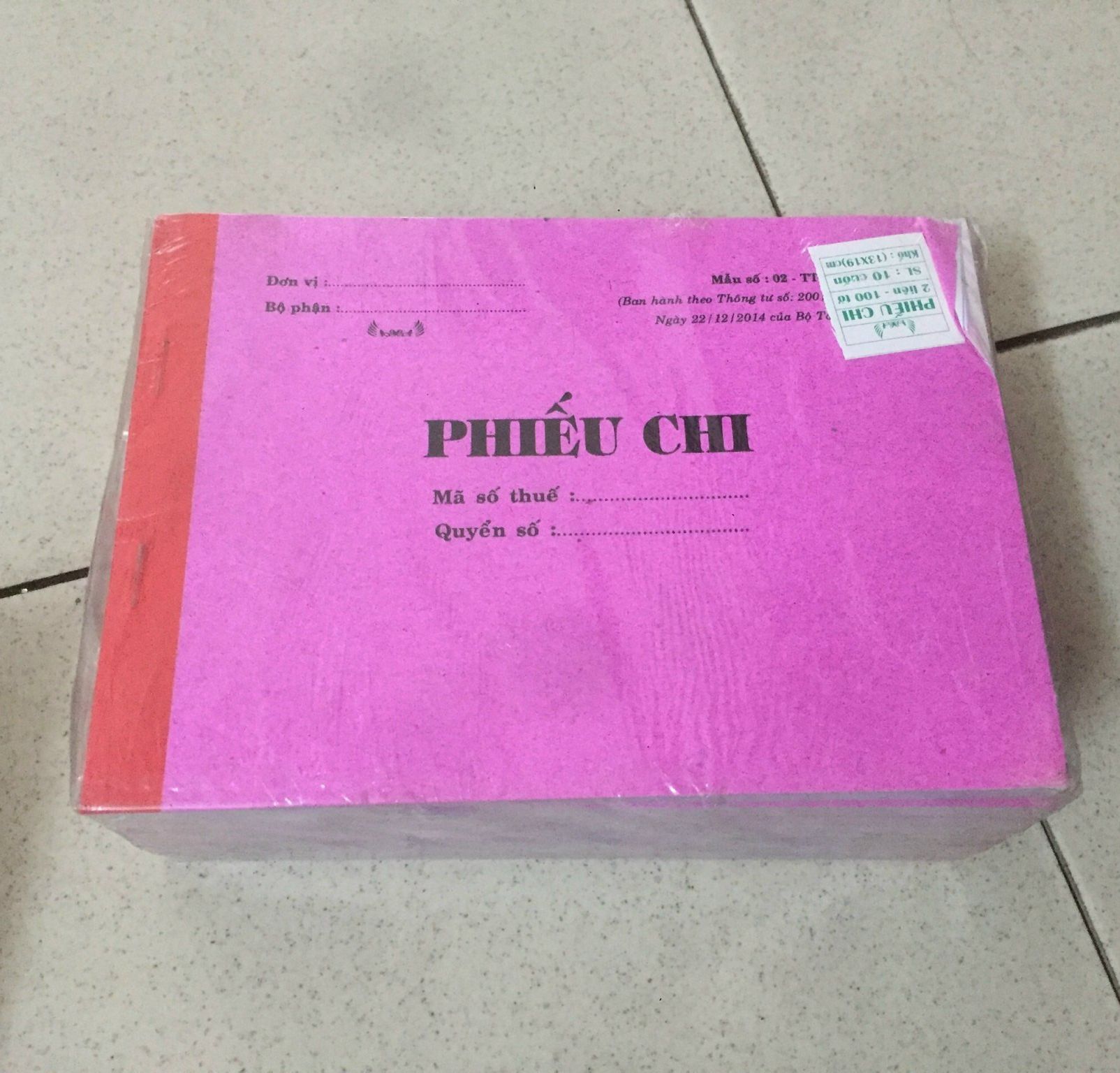 Phiếu chi 2 liên, 3 liên  - 13 x 18.5cm