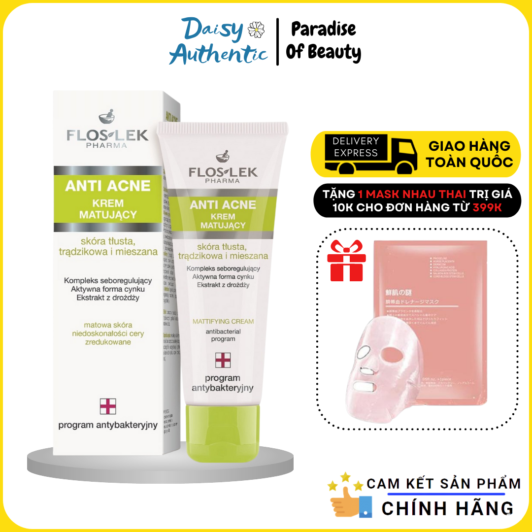 [HCM] Kem kiểm soát dầu và điều tiết nhờn Floslek Anti Acne Mattifying Cream 50ml thumbnail