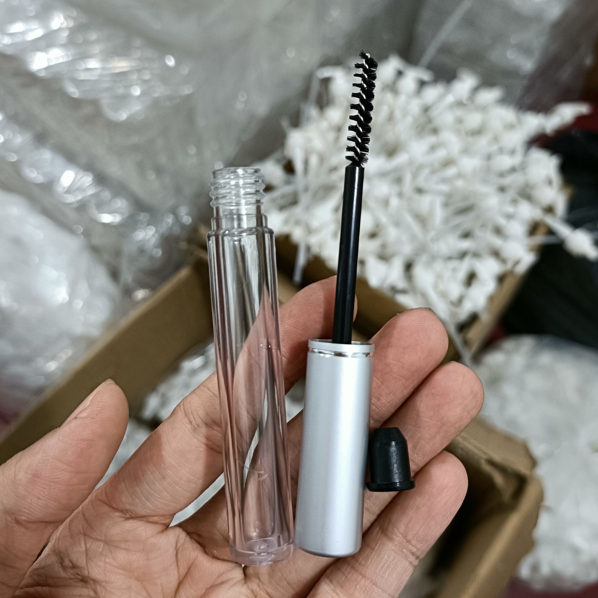 Lọ Chuốt Mi Mascara Rỗng 8ml Nắp Bạc