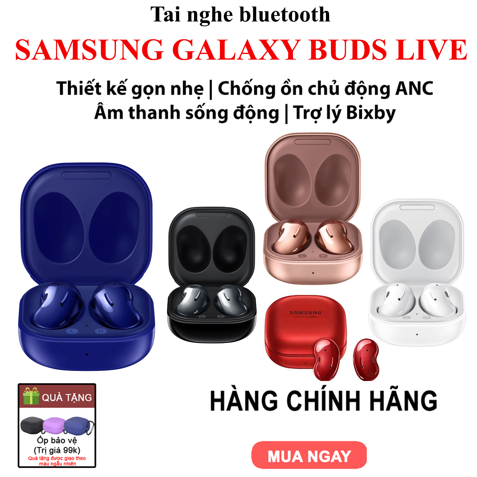 [Tặng ốp] Tai nghe Bluetooth Samsung Galaxy Buds Live 2020