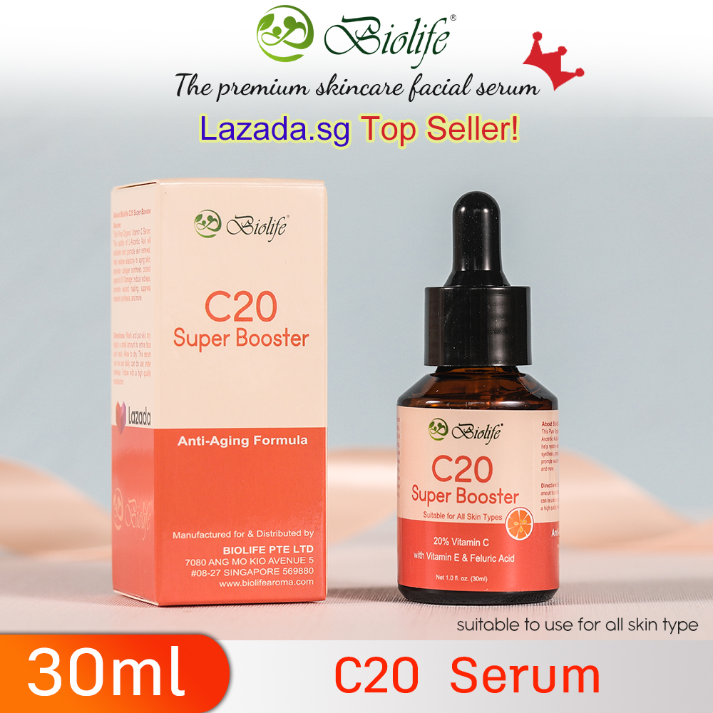 Biolife C20 Super Booster Face Serum, 20 Vitamin C with Vitamin E