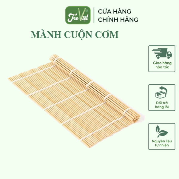 Mành tre cuộn sushi - Mành cuộn cơm (2 màu vàng và xanh)