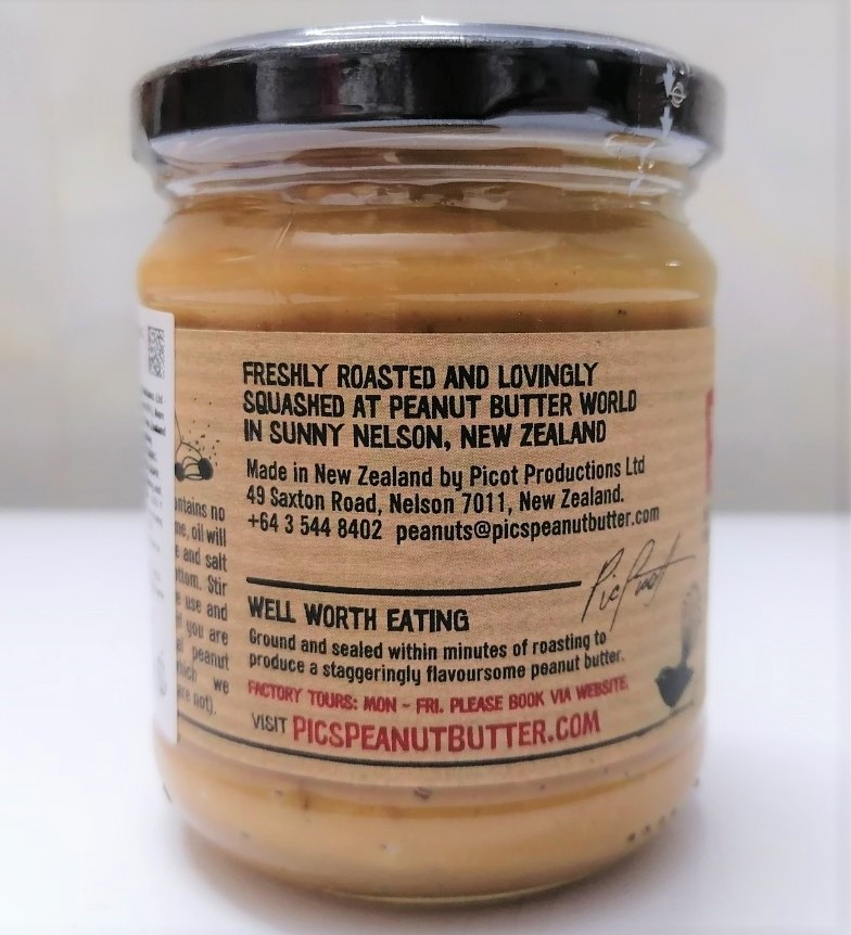 [Lọ nhỏ 195g – Nắp Đen] BƠ ĐẬU PHỘNG HẠT [New Zealand] PIC’S Peanut Butter Crunchy (nvt-hk)