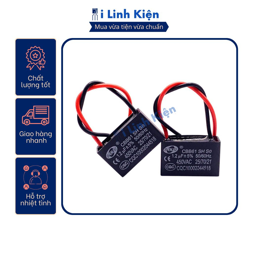 Tụ quạt 1.2uf dây cbb61 loại tốt