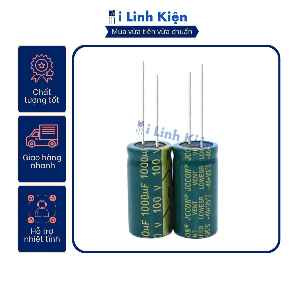 Tụ hóa 100v 1000uf 18x35mm tần số cao chất lượng tốt.