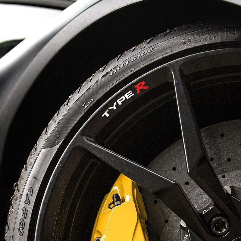【Big-Sales】 4pcs For Type R Rims Alloy Wheels Curved Decals Civic ...