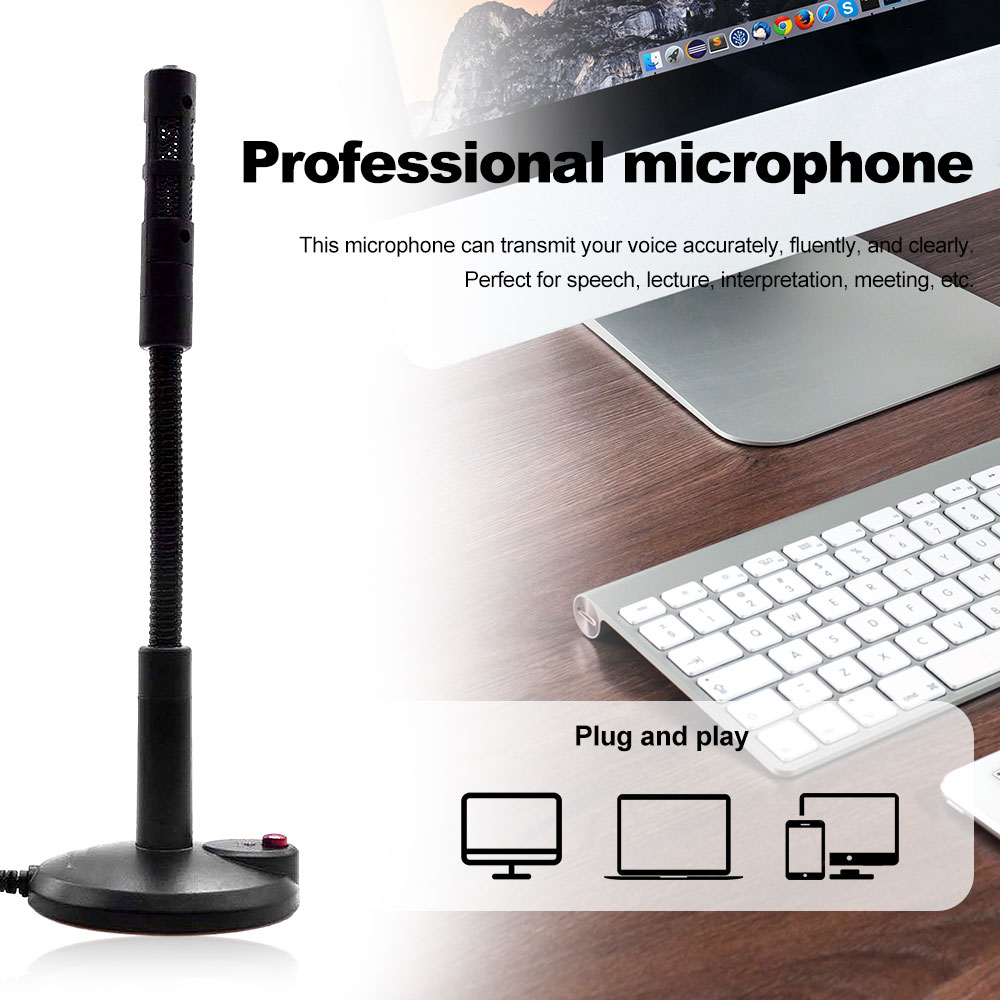 USB Computer Microphone USB Plug High Quality Noise Cancelling Recording Desktop Mic PC Laptop Online Chatting Live Streaming Gaming