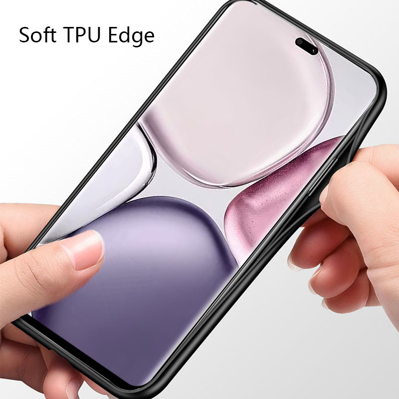 Biruiqu%20For%20Honor%20X9C%20Shockproof%20Tempered%20Glass%20Back%20Soft%20Silicone%20Edge%20Black%20Case%20Cover%20Casing%20-%20Image%207
