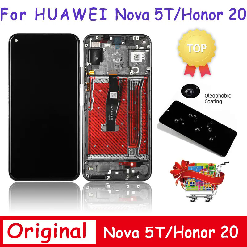 6.26 ''original đối với honor 20 honor20 lcd hiển thị màn hình cảm ứng digitizer lắp ráp thay thế cho nova 5t nova5t lcd