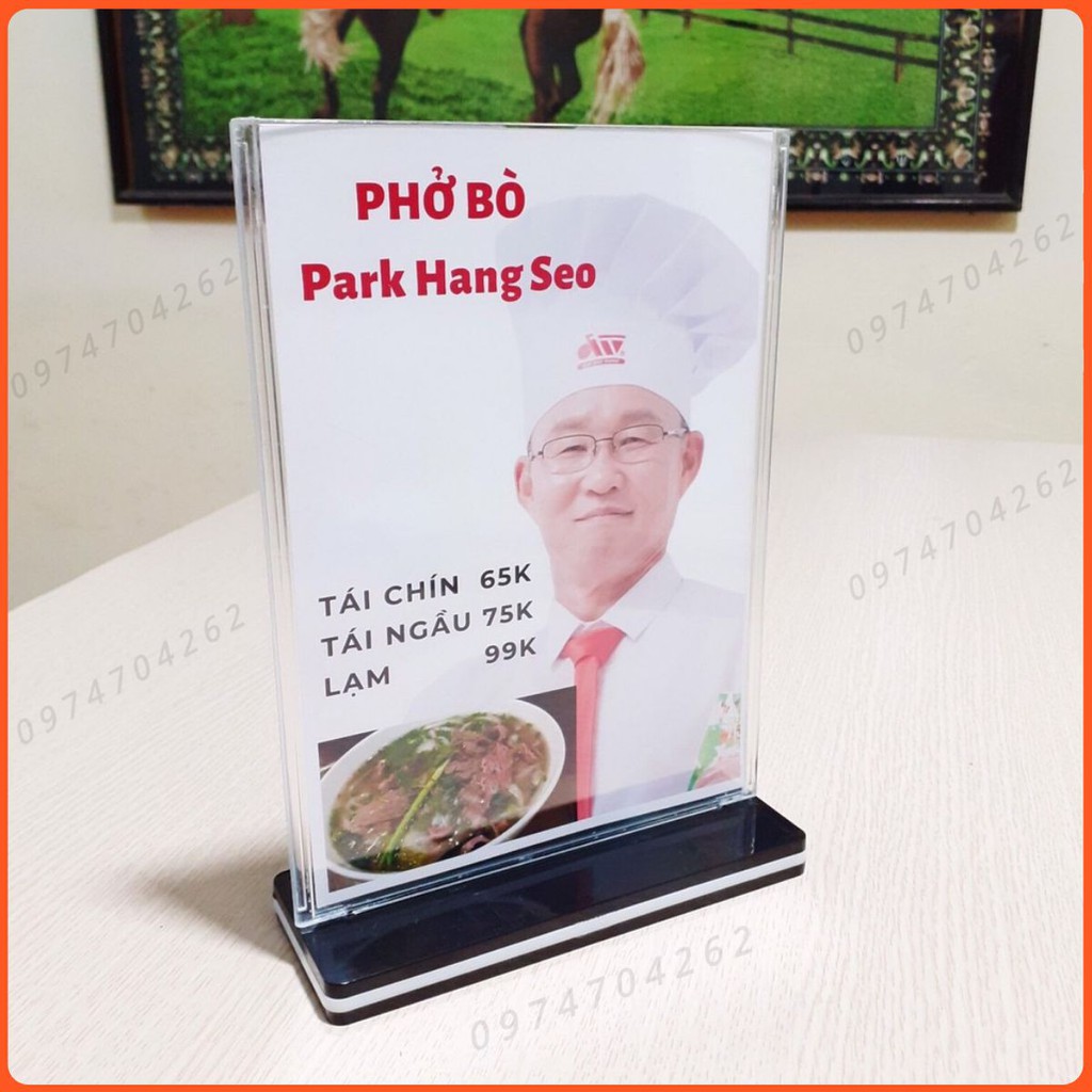 Kệ mica để bàn, menu mica A5, A6, A7 (15 x 21cm) và (10 x 15cm)