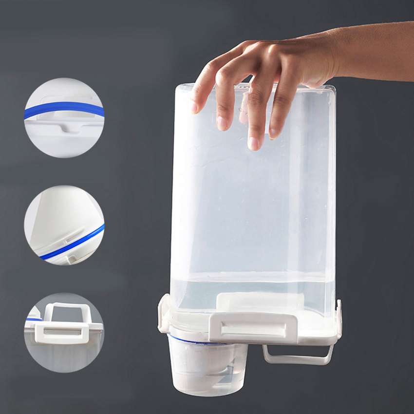 Bột giặt chất tẩy rửa hộp lưu trữ hộp đựng bột giặt với cốc đo lường đa năng kín nhựa ngũ cốc Jar