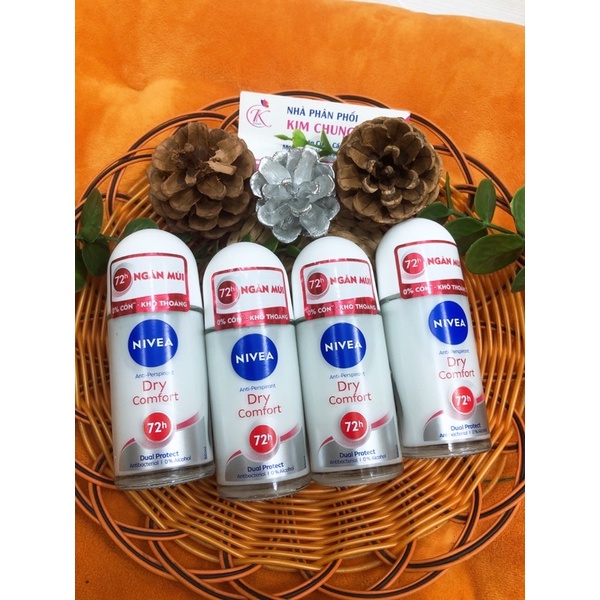 Lăn khử mùi Nivea Khô thoáng nữ 72h chai lớn 50ml