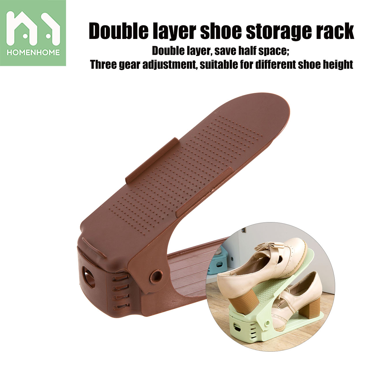 Homenhome 5pcs Double-layer Shoe Rack Shoebox Stand Adjustable Shoe Organizer