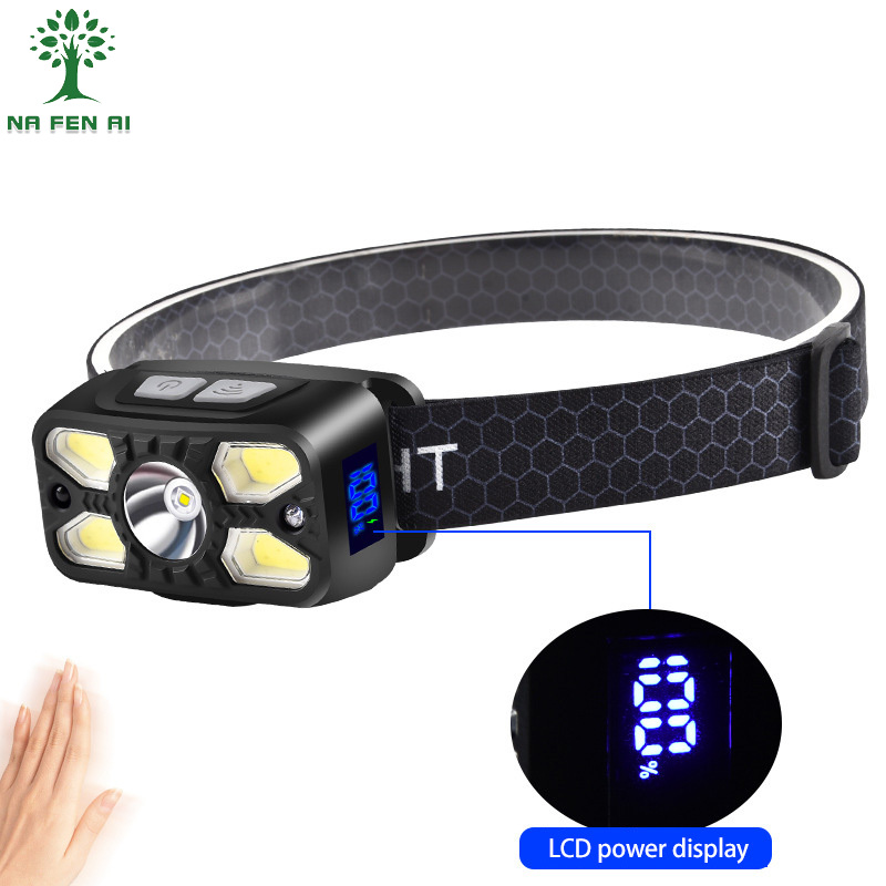 NFA Digital sensor headlamp, lightweight head-mounted lighting, outdoor rechargeable super bright headlamp