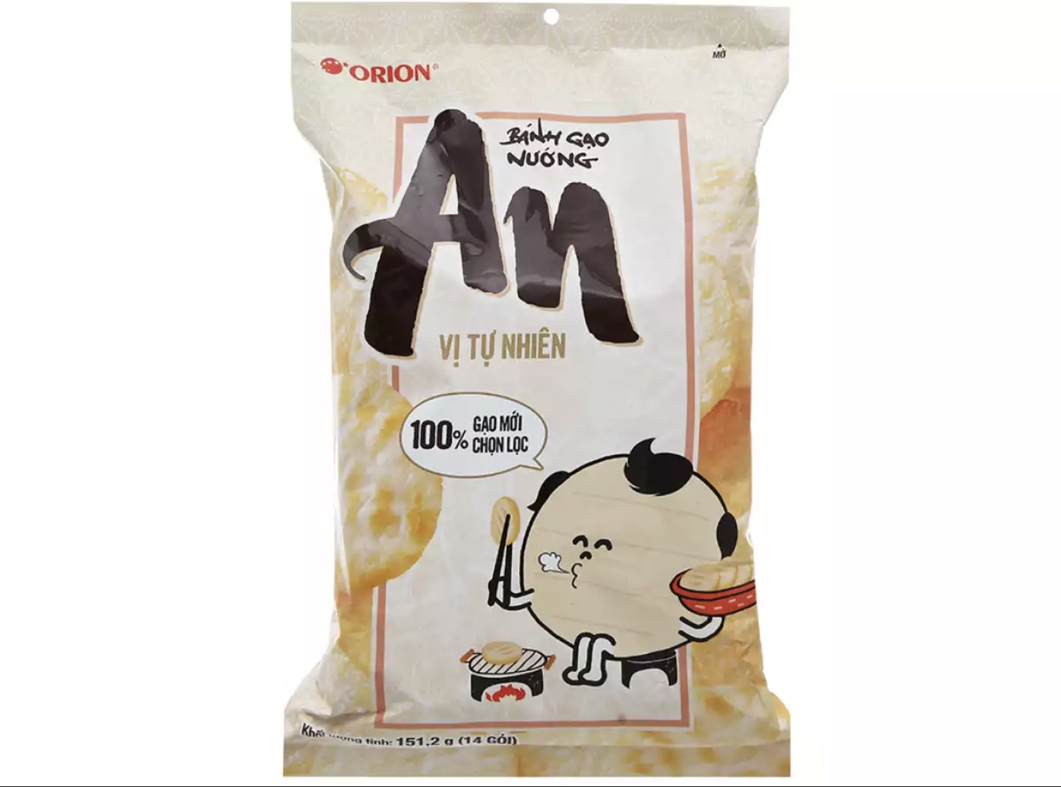 Bánh gạo nướng AN vị tự nhiên/ vị tảo biển (14 gói 111,3gr)- hàng ORION