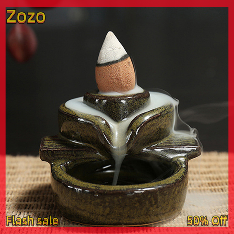 Zozo ✨Ready Stock✨ Waterfall Incense Burner Backflow Ceramic Incense Holder Incense  Fountain Incens