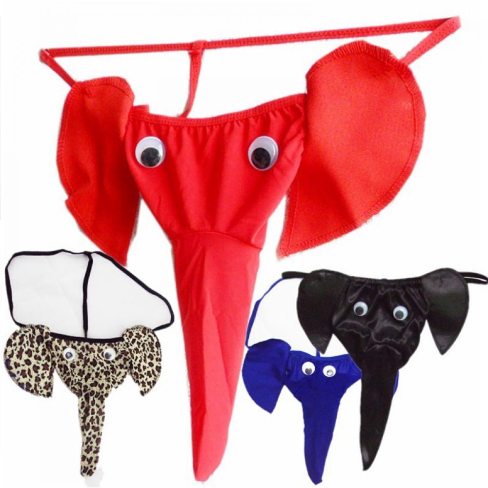 Men Thong Elephant Funny G-String Exotic Underwear T-Back Mesh Christmas  Joke Gag Prank Gifts Valentines Day for Him