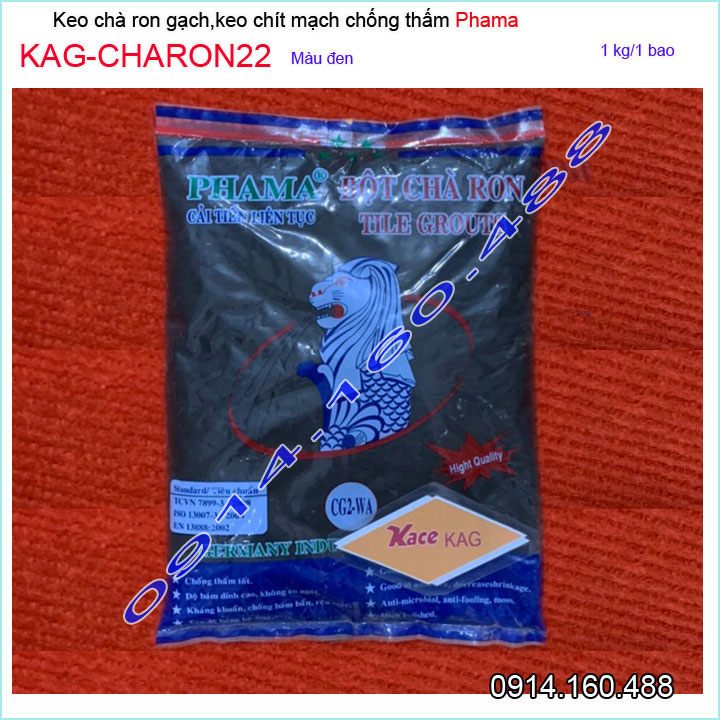 1Kg Keo chà ron phama đen KAG-CHARON22, bột chít mạch khe ron gạch chống thấm-chống rêu mốc