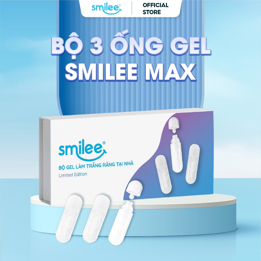 Bộ 3 ống gel Max tẩy trắng răng tiết kiệm Smilee Chính hãng