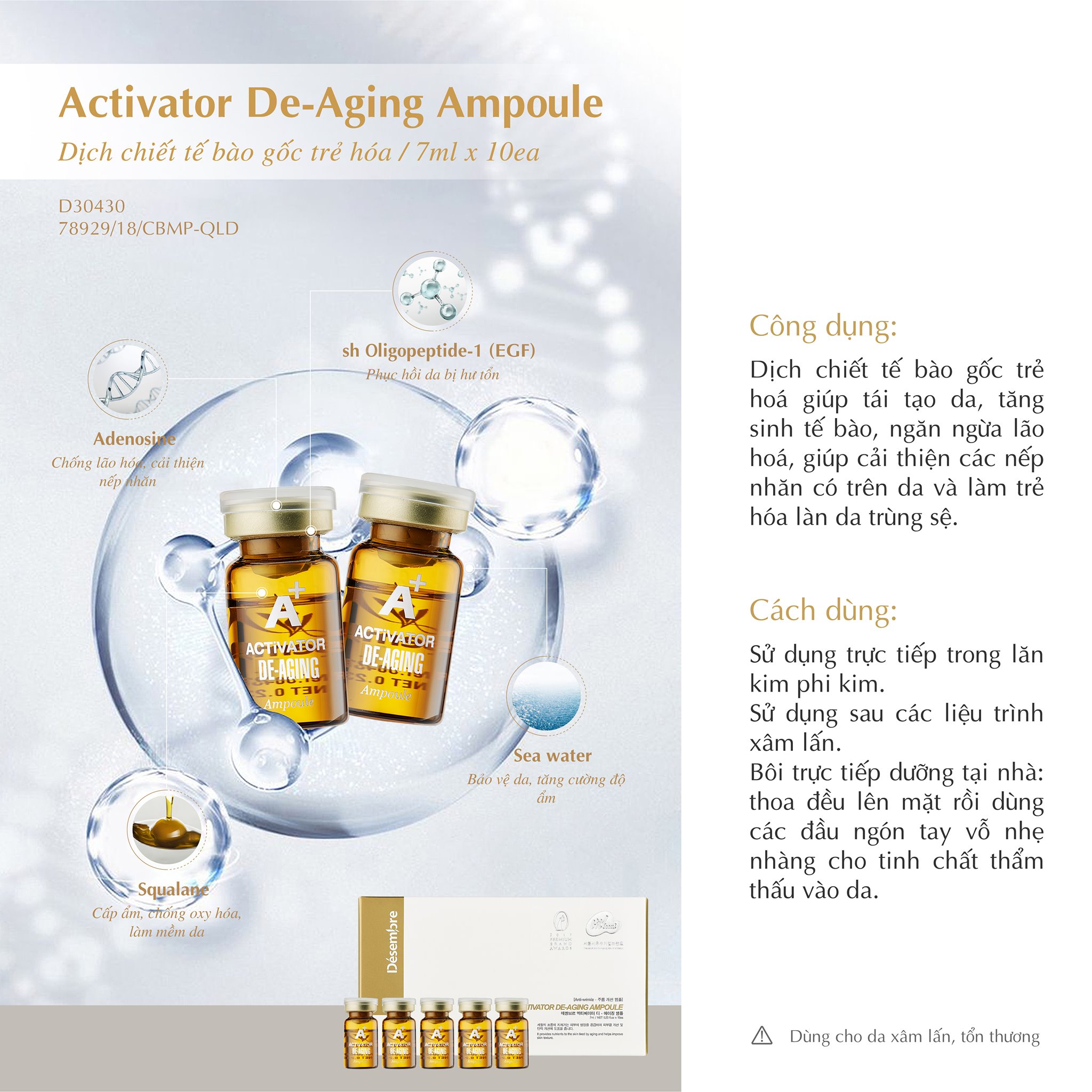 Tế bào gốc trẻ hóa da A+ Désembre Activator De - Aging Ampoule