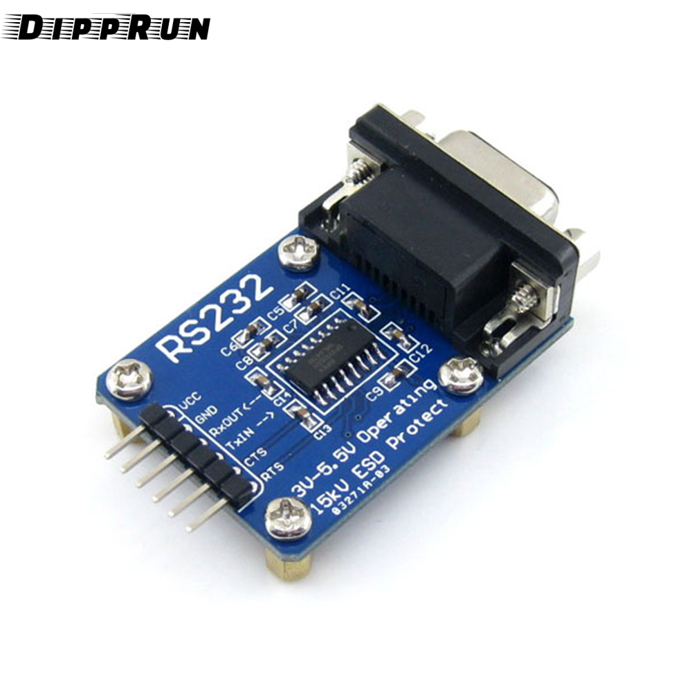 DIPPRUN TTL to RS232 Module TTL RS232 Male Female Mutual Conversion Module Serial Level Conversion to SP232 TTL Serial Port ESD Protect