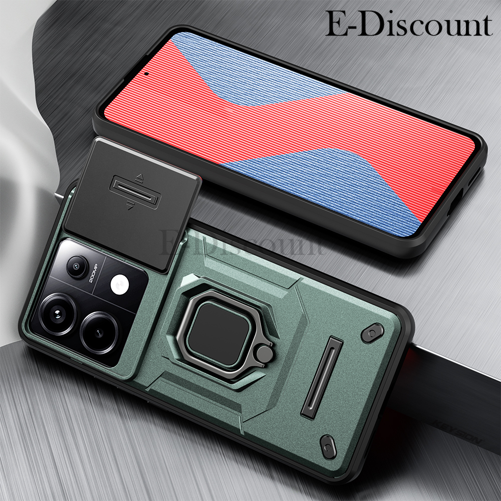 New Phone Case For Redmi Note 13R Pro Xiaomi Poco X6 NEO Cover Car Foldable Metal Bracket Sliding Camera Protection Hard Shockproof for Xiaomi Poco X6 NEO Redmi Note 13R Pro Case