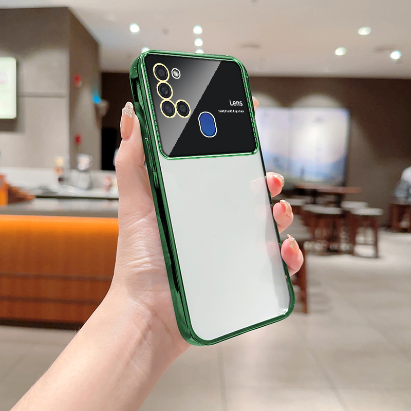 Clear Plating Phone Case For Samsung Galaxy A21S Case SamsungA21S Transparent Shockproof With Camera Protection Soft Cover