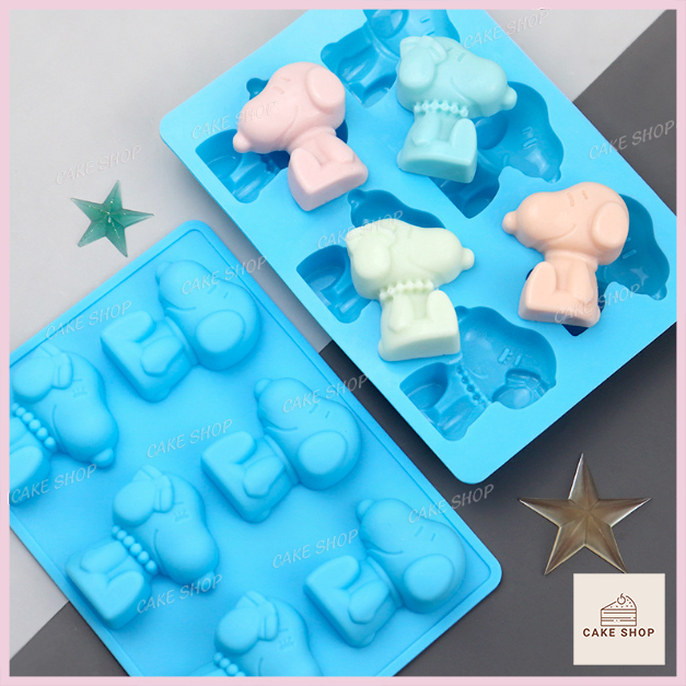 Hcm-khuôn silicon 6 cún con cute làm socola, thạch rau câu, pudding, sáp nến cakeshop