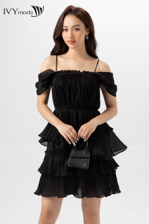Đầm xòe xếp ly tay hến ivy moda ms 48b8691