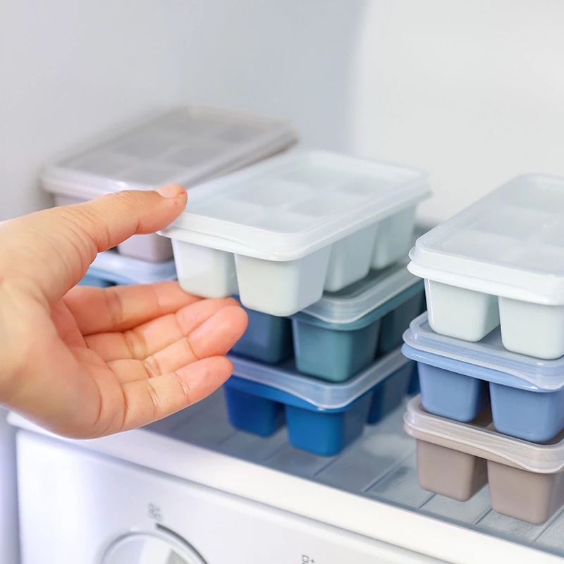[Timmo House] Khuôn Làm Đá Viên 6 Ô Có Nắp Tháo Rời Khuôn Làm Đá Viên Vuông Khuôn Làm Bánh Thạch Pudding Sô Cô La Phụ Kiện Quầy Bar Nhà Bếp