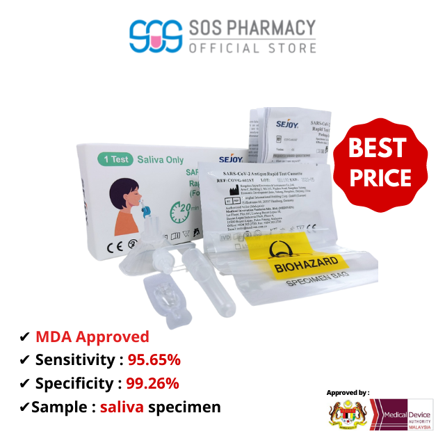 SEJOY [RAPID COVID 19 ANTIGEN TEST KIT] 1 BOX Approved by KKM & MDA (EXP DATE 03/2024) Lazada