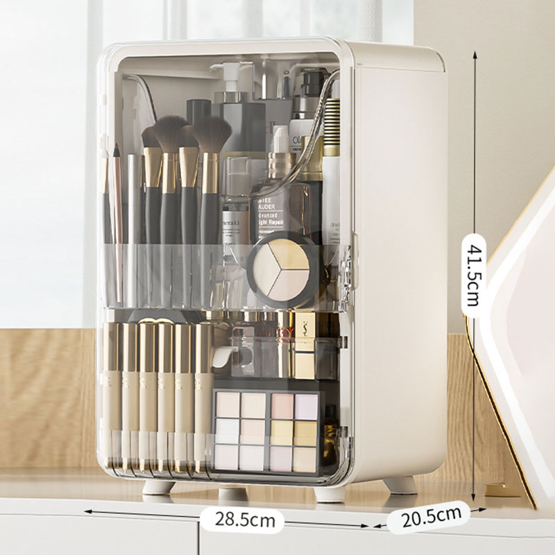 Shelf Desktop transparent dustproof storage cabinet Large capacity storage cabinet Storage box, multipurpose cosmetic storage box, cosmetic box shelf and drawer desk storage box Cosmetic storage cabinet Desktop dustproof storage box Skin care product stor