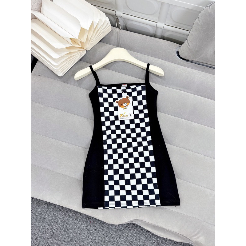 Váy đầm dây body caro CS70 cho bé gái