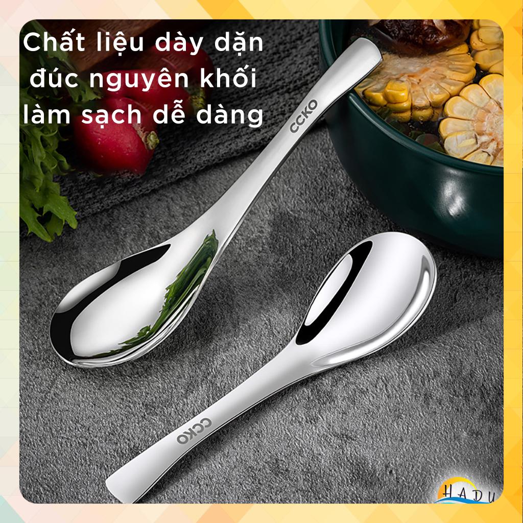 Muỗng Inox 304 Lòng Sâu Dày Dặn CCKO, Thìa Ăn Cơm, Súp, Phở Siêu Bền, Đúc Nguyên Khối Không Cong Vênh, Cầm Chắc Tay, Sang Trọng