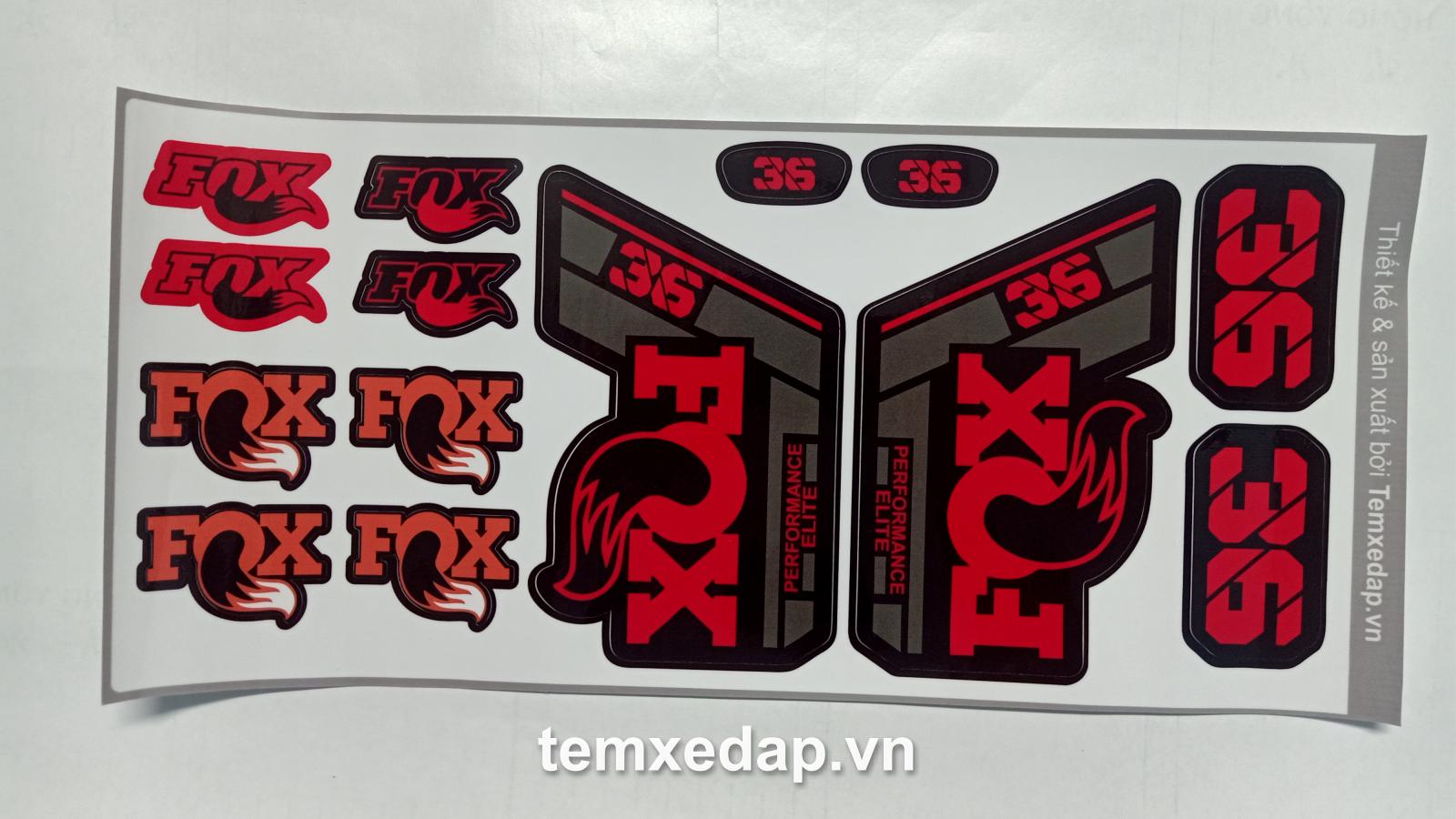 Tem decal dán phuộc xe đạp địa hình FOX 36 PERFORMANCE ELITE 2021 | Sticker phuộc xe đạp | Decal phuộc xe đạp | Tem phuộc xe đạp | Temxedap.vn