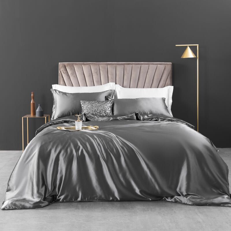 Bộ Chăn Ga Gối Phi Lụa Vỏ Chăn 180x200cm