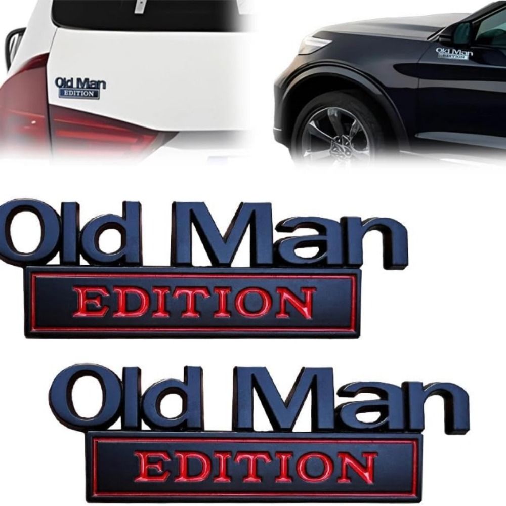 Decoration Zinc Alloy Old Man Edition Car Badge Weatherproof Funny ...