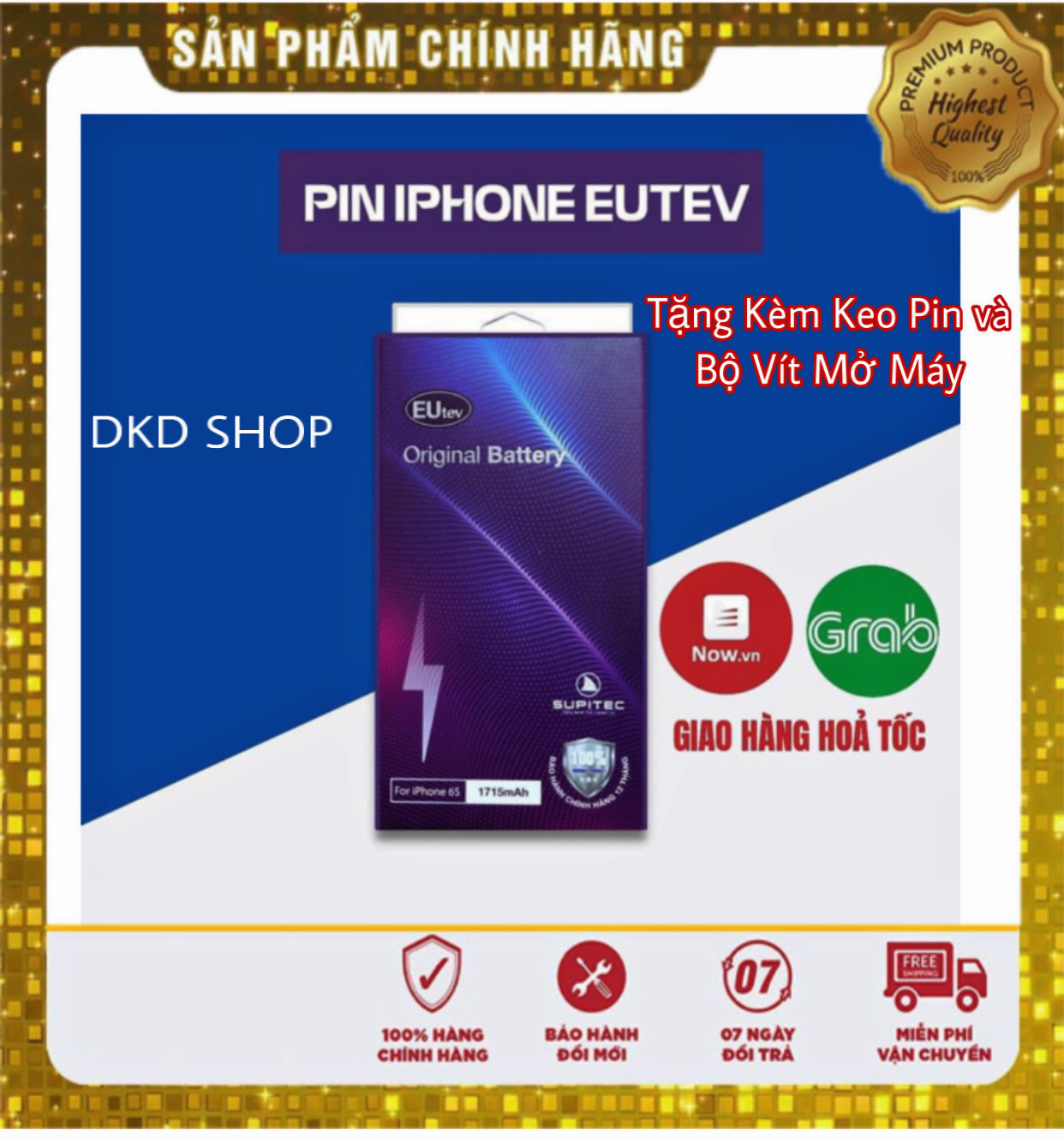 Pin ip eutev do supitec phân phối dành cho các dòng 5/5s/5se/6/6s/6plus/6splus/7/7plus/8/8plus/x/xs/xr/xs/xs