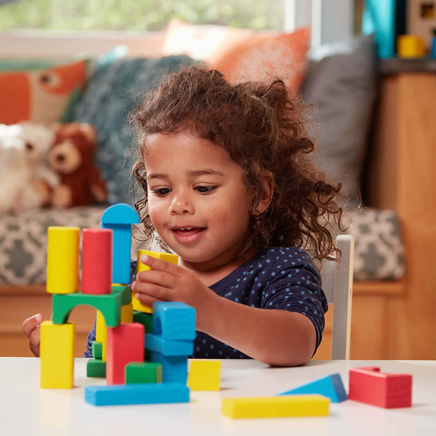 melissa & doug wooden building blocks set