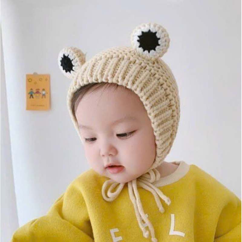 Mũ Len hình Ếch con xinh xắn (dành cho bé từ 3 tháng- 36 tháng tuổi)