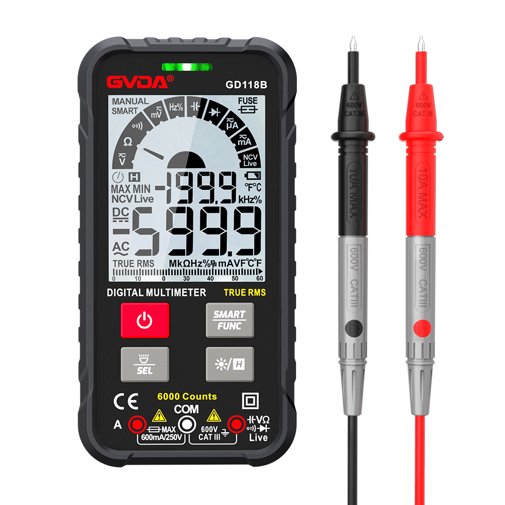 Digital Multimeter True RMS AC DC Capacitance Tester Ohm Hz Meter NCV Voltage Temperature Tester Smart Universal Multimetro.